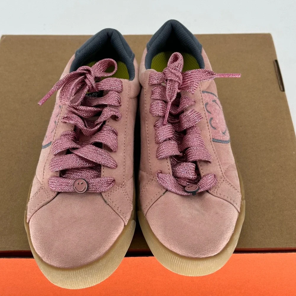 Dr. Scholl's Smiley World Time Off Platfrom Pink Shoe Sneakers Limited Edition 7